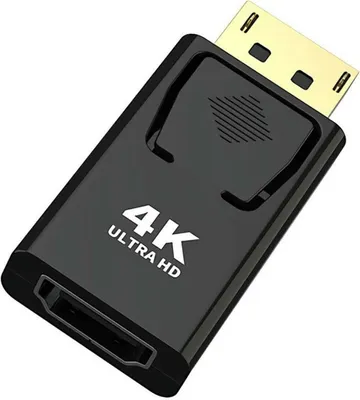Produktbild von DP Stecker Displayport > HDMI Buchse  Adapter Konverter 1080p FullHD 4K TV PC Gold