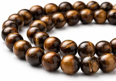 Produktbild von Tijgerauge Perlen, Naturstein, 10 mm, 12 Stück, für Schmuckherstellung