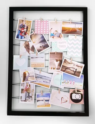Produktbild von Fotohalter auf Gummileine mit 20 Clips 55x75 cm - Farbe: schwarz