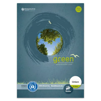 Immagine prodotto di Staufen® green 608585010 Briefblock - A4, 50 Blatt, 70 g/qm, 9 mm liniert