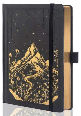 Produktbild von Liniertes Notizbuch A5 Ästhetisch 316 Seiten 100 g/m² Hardcover Schwarz