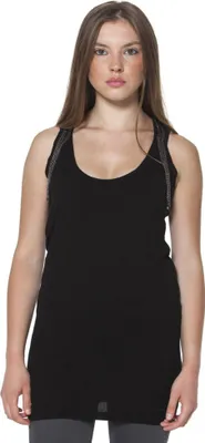 Produktbild von Stylisches Damen-Tanktop in Schwarz mit schmalen Trägern & Rundhals