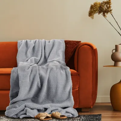 Produktbild von Deko Wohnzimmer Decke Kuscheldecke Tagesdecke Boho Sofadecke Waschbar Flauschig 200x240cm Grau