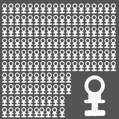 Imagen del producto de Deslizadores para cortinas, de plástico, 150 unidades, de 8 mm, para raíles de cortina