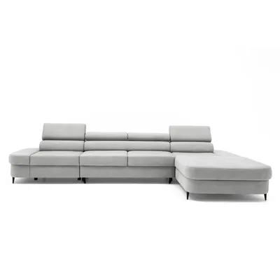 Produktbild von MUFFO Ecksofa JAZZ MAXI Rechts mit Schlaffunktion 125x195 Velours Grau