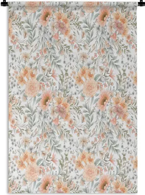 Produktbild von MuchoWow® Wandteppich Wandbehang Blumen - Collage - Farben 90x135 cm Tapisserie Dekoration Wandtuch - Baumwolle - Wandskulptur