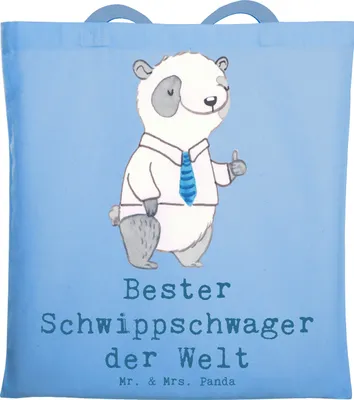 Produktbild von Mr. & Mrs. Panda Beutel Panda Bester Schwippschwager der Welt - Sky Blue - Geschenk, Schwipschwager, Laptoptasche, Geschenkidee, Schwibschwager, Verwandtschaft, Tote Bag