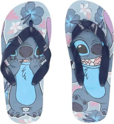 Produktbild von Lilo & Stitch Flip-Flops Badeschlappen für Kinder: Coole Schuhe für den Strand Dunkelblau 28/30 cm