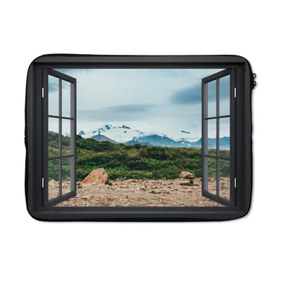 Produktbild von MuchoWow® Laptop Hülle 14 ZollAussicht - Berge - Gras Laptoptasche - Laptoptasche - Stoßsicher - Schutzhaube