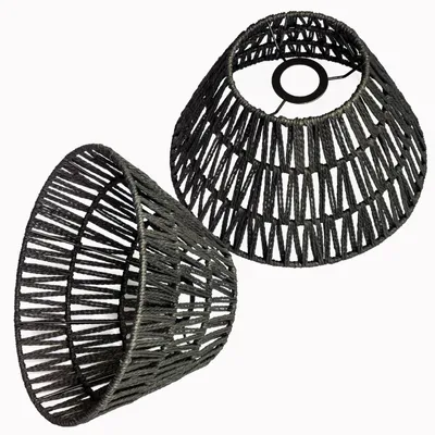 Rotan Lampenschirme Boho, 2 Stück, Ø 30 cm, Höhe 17 cm