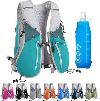 Productafbeelding van Unyqoos® ultralichte hardloopvest met 500 ml drinkfles, reflecterende strepen, verstelbaar en waterafstotend