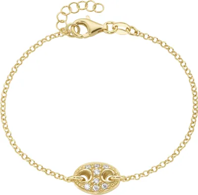 Produktbild von Armband Smart Jewel Mittelteil mit Zirkonia, Silber 925 Gold 19 cm