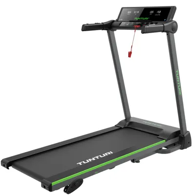 Productafbeelding van Tunturi Cardio Fit T25 Loopband Inklapbaar - Hardloopband met 18 trainingsprogramma's - Wandelband incl. LED Monitor - 0,8 - 14 km/u - Bluetooth - Hellingfunctie - EU veiligheid gecertificeerd
