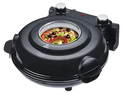 Produktbild von Adler AD 6314, 1 Pizza/Pizzen, Schwarz, 1200 W, 220 - 240 V, 50 - 60 Hz, 370 mm