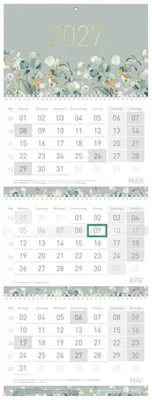 Produktbild von Drei-Monatskalender Premium Minty Leaves 2027