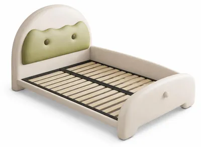 Image de Beau lit beige pour enfant, lit bas pour filles, lits pour enfants