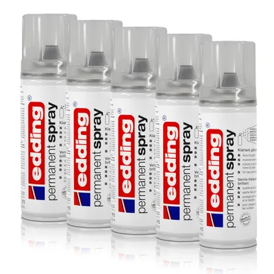 Produktbild von 5x edding Permanent Spray Klarlack glänzend 200 ml Acryl-Qualität