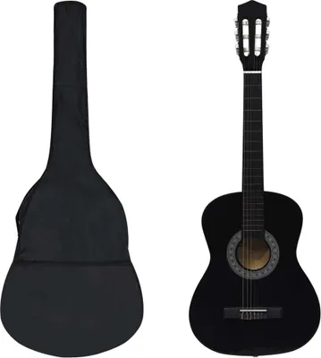 Produktbild von The Living Store 8-tlg. Klassikgitarren-Set für Anfänger Schwarz 3/4 36"