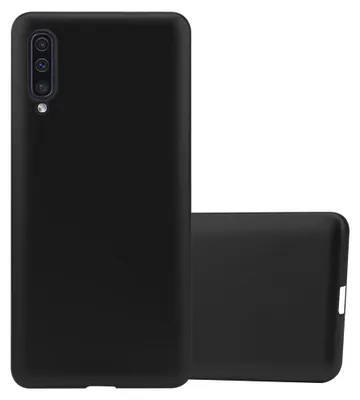 A black phone case is shown from the front and side.