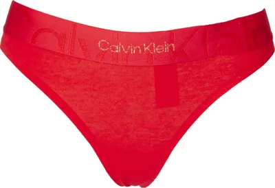 Zdjęcie produktu dla Stringi damskie CK CALVIN KLEIN figi damskie elastyczne z widocznym logo artykuł QF7055E THONG, 5FJ Exact, XS, 90% Bawełna, 10% Elasthan