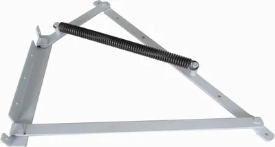 Produktbild von Springaufbeschlag Bett Hochstellstütze | Klappenbeschlag Anschraubteil 250 mm | ohne Feder-Beschlag links & rechts, Stahl silber