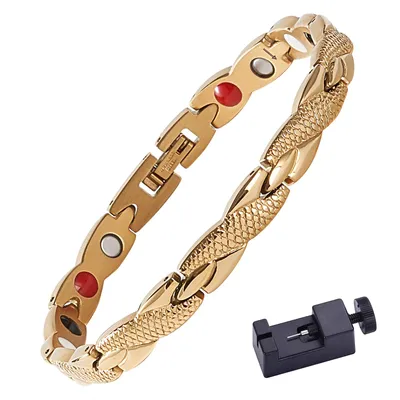 Immagine prodotto di Desiderio di merci - Bracciale magnetico - Gioielli - con accorciatore - Donna/Uomo - Oro