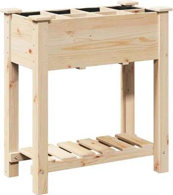 Zdjęcie produktu dla vidaXL Donica ogrodowa z półką beżowa 71 x 37 x 76,5 cm
