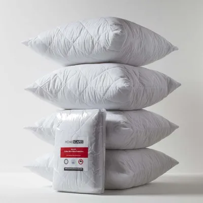 Image de HOMESCAPES Lot de 4 coussins matelassés en polycoton 65 x 65 cm avec fermeture éclair