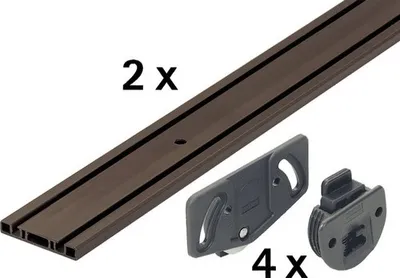 Produktbild von Schiebetür-Komplettset SlideLine 1 für zwei Schiebetüren, 2000 mm, braun