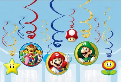 Produktbild von Super Mario Spiralgirlanden - 12 Stück