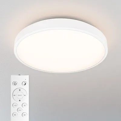 Zdjęcie produktu dla hoftronic Lampy sufitowe LED 18W 1800lm IP44 Białe CCT Pilot Ø30 cm