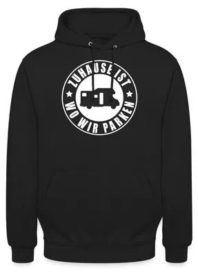 Produktbild von Spreadshirt Zuhause Ist Wo Wir Parken | Camping Uni Hoodie, XXL, Schwarz