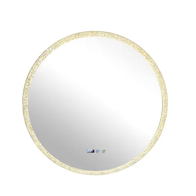 Produktbild von AIORBER Runder LED Badezimmerspiegel mit Beleuchtung, dimmbar, 3 Lichtfarben, Touch & Memory Funktion, Antibeschlag, 70/80 cm – Warmweiß