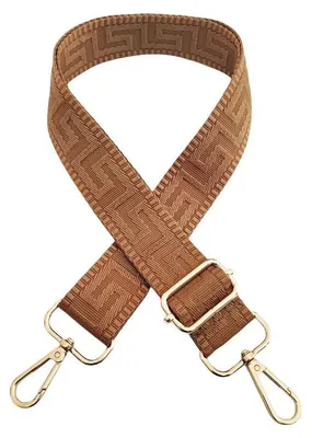 Produktbild von Verstellbarer Schultergurt für Taschen - 72-130 cm Ersatz-Taschengurt mit Karabiner - 3,8 cm breiter Riemen - Hellbraun