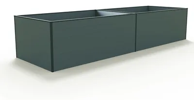 Image de GFP Carré potager surélevé pour herbes et légumes Aluminium DANIELA - 387 x 119 x 77 cm - ANTHRACITE