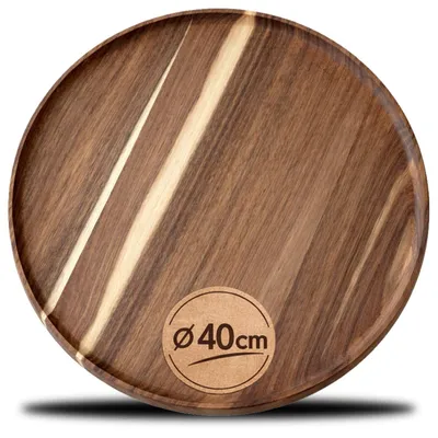 Produktbild von Akazien Holz Servierplatte Ø 40 cm für Snacks und Dekoration