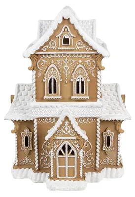 Obrázok produktu pre Clayre & Eef Perníková chalúpka s LED 28x21x37 cm Hnedý plast