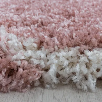 Produktbild von Villa Möbel Salaro Wohnzimmer-Teppich, Hochflor-Teppich, Skandinavisches Design, Farbe:Rosa, Grösse:200 cm Rund