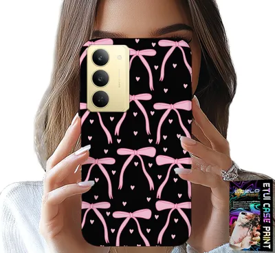 Obrázek produktu pro Pouzdro pro Realme 14X – černé růžové stužky mašličky stužka