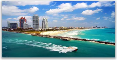 Produktbild von Glasbilder 140x70 Wandbild Druck auf Glas Meer Strand Stadt Landschaft