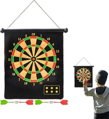 Produktbild von Famanu Dartboard für Kinder - Magnetisch und aufrollbar - 12 Zoll