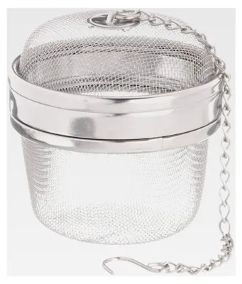 Produktbild von Tee-/Gewürzkugel aus rostfreiem Edelstahl, 6,5 cm Ø, Teesieb für losen Tee und Gewürze, Silber