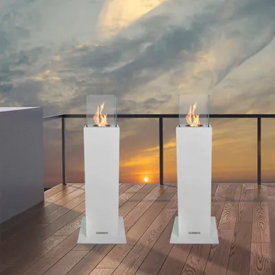 Produktbild von Dmora Bioethanol-Kamin Dsimoncell 20x20x70h cm Weiß