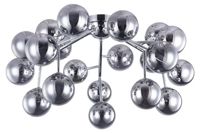 Immagine prodotto di Lampada a soffitto Contemporanea Dallas Metallo Cromo 20 Luci Diffusori Fumè