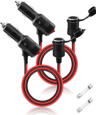 Productafbeelding van 12V sigarettenaansteker uitbreiding met schakelaar - 16AWG 15A sigarettenaansteker in de auto voedingskabel - Enz