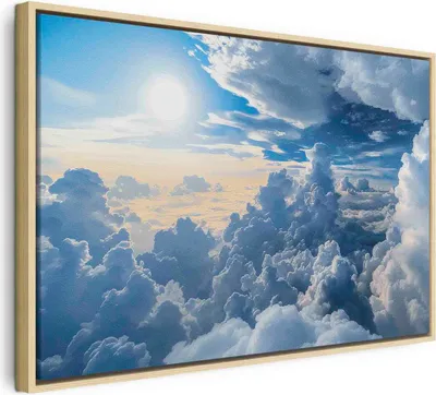 Produktbild von Italienischer Leinwand Leinwandbild - Symphony of Light: Sun and Clouds Collaborating on a Beautiful Sky 90x60 cm Muster b-H-10048-b-a