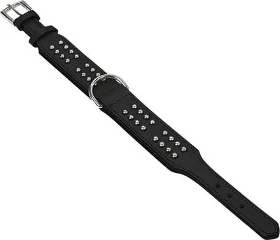 Produktbild von Nobby Leder Halsband Vinto schwarz, Länge: 60 cm / Breite: 50 mm