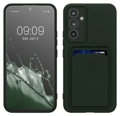 Produktbild von kwmobile Handyhülle für Samsung Galaxy A54 5G Hülle mit Kartenfach - TPU Case - Kabelloses Laden - Schutzhülle Cover in Dunkelgrün