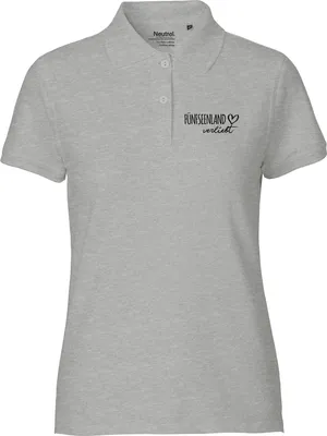 Produktbild von Huuraa Damen Polo Shirt Fünfseenland verliebt L Sport Grey Bio Baumwolle Fairtrade Poloshirt Geschenkidee