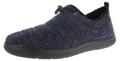 Produktbild von Rohde Herren Hausschuhe aus blauem Textil, Größe 40, mit 2,5 cm Absatz und Kunststoffsohle